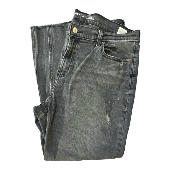 Old Navy Mid-Rise Boyfriend Straight Ripped Black, Gray Jeans, Size 10 - Picture 14 of 16